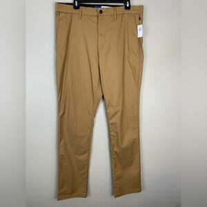 NWT Old Navy Mens 36x34 Ultimate Slim Tech Pants Built in Flex Dark Khaki